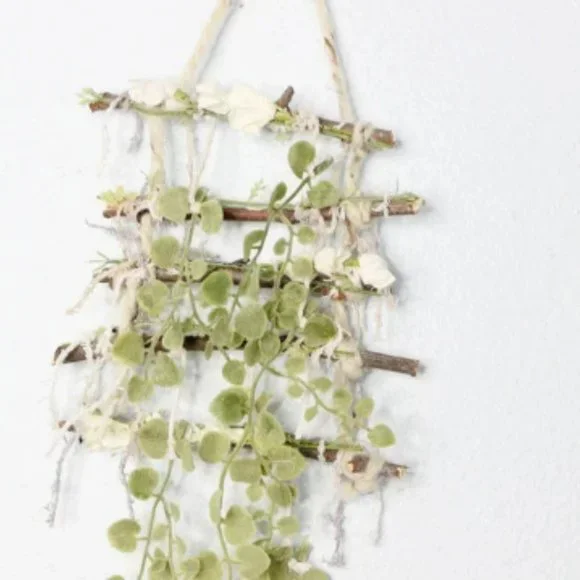 Fairy Floral Ladder Wall Art - Plant Wall Hanging - Boho Farmhouse Decor - Picture 3 of 4